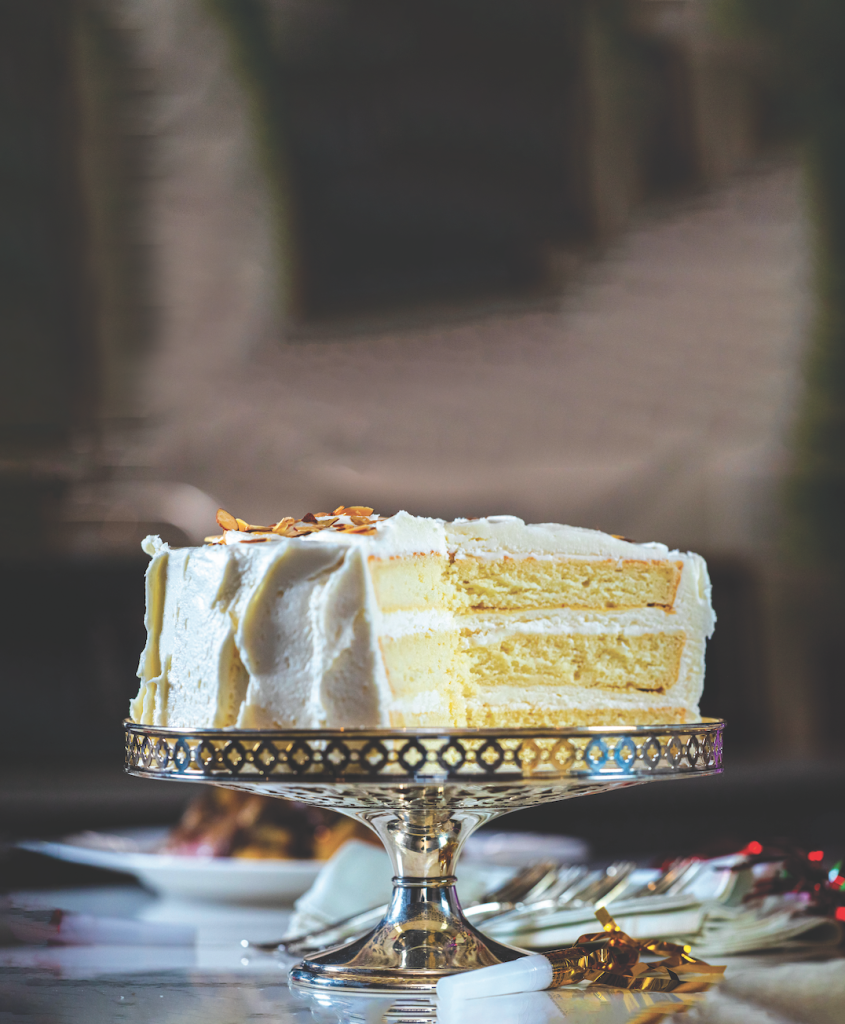 Photo of Vera Stewart's Amaretto Layer Cake recipe by Dusty Jackson, Atomic Studios.