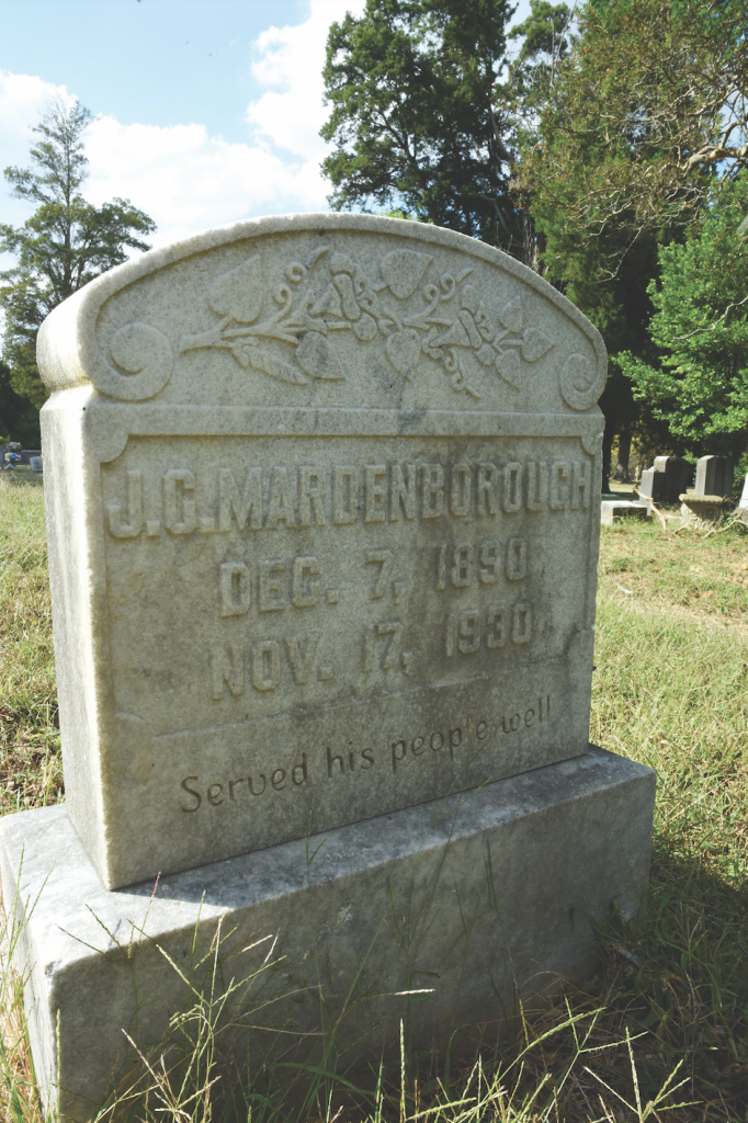 The grave of J.C. Mardenborough.