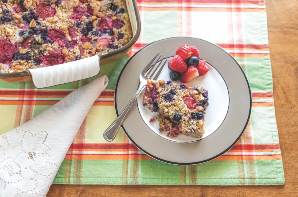 Photo of Vera's Baked Berry Oatmeal, one of her suggested recipes for living well.